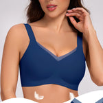 Gailife Crossover Bras for Women No Underwire Wireless Bralettes Seamless Supportive T Shirt Everyday Bras-Navy,XXL