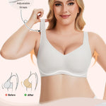 Gailife Womens Seamless Wireless Supportive Lift Bra Push Up Comfort Plus Size Bra No Underwire Full Coverage Tshirt Bralette, Classic White, XL