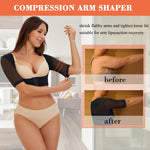 LANCS Upper Arm Shaper Post Surgery Arm Compression Sleeves Lipo Garment Posture Corrector Tops Back Support Shapewear (Black, X-Large)