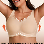 Jelly Bras for Women Plus Size No Underwire Push Up Full Coverage Minimizer Bra Seamless Wireless Bralette Nude