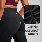 Heathyoga Scrunch Butt Lifting Leggings with Pockets for Women Tummy Control Compression Leggings No Front Seam Yoga Pants Black