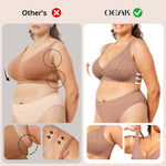 OEAK Womens Deep V Bras Wireless Comfortable Bra Supportive No Underwire Bras Tshirt Push Up Bralettes Plunge Seamless Bra Light-Coffee Leopard M