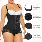 SHAPERX Women's Fajas Colombianas Shapewear Tummy Control Body Shaper Girdles Post Surgery Compression Garment,SZ7396-Black-L