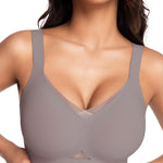 Gailife Jelly Wireless Bras for Women No Underwire Bralettes Seamless Supportive T Shirt Everyday Bras-Grey,XL