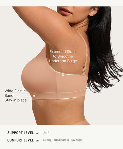 FeelinGirl Bralette for Women Wireless Seamless Unlined Bra with Support | Comfort, Elastic, Buttery Soft, No Wire, No Underwire, No Show, Daily/Sleep/Lounge, Adjustable Thin Straps