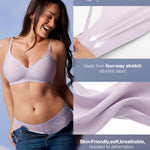 Popilush Wireless Bras for Women No Underwire Seamless Bralettes Everyday Comfort Tshirt Padded Bra Purple