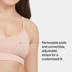 SPANX SPANXsmooth EcoCare Seamless Shaping Longline Bralette - Comfortable Everyday Bralette - Women's Bra with No Underwire - Vintage Rose - Medium