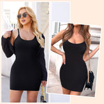 JOYSHAPER Body Shaper for Women Full Slips for Under Dress Adjustable Spaghetti Strap Brown XL