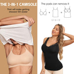 JOYSHAPER Women's Shapewear Tops for Tummy Control Shapewear Camisole Tanks Compression Tank Tops Body Shaper Cami Shaper Black+White M