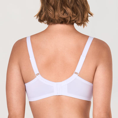 DELIMIRA Women's Plus Size Full Coverage Underwire Unlined Minimizer Lace Bra White 36E