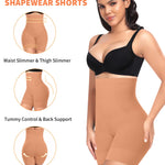 Werena Tummy Control Shapewear Shorts for Women High Waisted Body Shaper Slimming Girdle Shorts Shaping Underwear Panties(1# A Latte(tummy control),Medium)