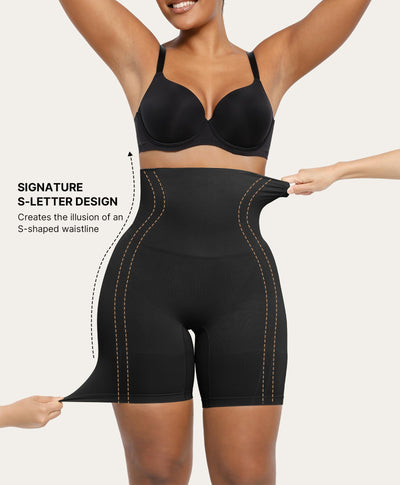 SHAPELLX Tummy Control Shapewear Shorts for Women Seamless High Waisted Body Shaper Compression Thigh Slimming Panties M