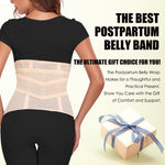 MAMODY Postpartum Belly Band – Postpartum Belly Wrap, Abdominal Binder Post Surgery C-section Recovery Support Belt After Birth Brace, Slimming Girdles (Classic Beige, L)