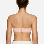 OEAK Womens Strapless Bras Jelly Push Up Bandeau Bra Non Slip Wireless Supportive Padded Bras Seamless Comfortable Tube Bra Airy Nude L