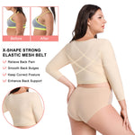 Plus Size Women's Arm Shaper Tops Arm Lift Slimmer Compression Sleeves Support Garment Post Surgical Corrector Tank Top 3/4 Sleeve (3XL, Beige)