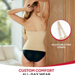 Nebility Compression Tanks for Women Tummy Control Shapewear Tank Top Seamless Body Shaper Lace Cami Camisoles(Small, Beige)