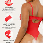 SHAPELLX Corset Bodysuit for women Tummy Control Lace Shapewear Body Suit for Women Backless Body Shaper V Neck Lingerie