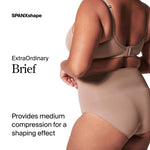SPANX shape ExtraOrdinary Brief - Sculpting with Compression - Women's Shapewear Underwear - Recycled Nylon Fabric Blend - Chestnut Brown - Medium