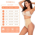 Werena Tummy Control Thong Shapewear for Women Seamless Shaping Novelty Thong Panties Body Shaper Underwear(01# Beige-mid Waisted(has Boning),Medium)