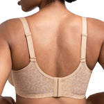 HSIA Minimizer Bras for Women Full Coverage Underwire Unlined Leopard Mesh Plus Size Convertible Bra for Big Busted Light Beige 36DD
