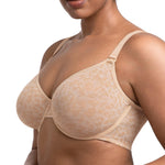 HSIA Minimizer Bras for Women Full Coverage Underwire Unlined Leopard Mesh Plus Size Convertible Bra for Big Busted Light Beige 36DD