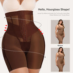 Lover-Beauty Tummy Control Shapewear for Women Strapless Fajas Body Shaper Shorts Butt Lifter Girdle Brown XL