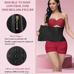 SHAPSHE Waist Trainer for Women, Tummy Control Waist Cincher, Hourglass Sport Workout Faja Body Shaper Black