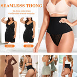 Werena Tummy Control Shapewear Thong for Women High Waisted Body Shaper Underwear Lace Shaping Panties Girdle(B# Black-5, Small)