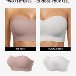 Vertvie Strapless Bra Wireless Non-Slip Push Up Bandeau Bras for Women Full Support Tube Tops Padded Bralette S-Large Breasts(Grey,Medium)