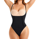 Nebility Shapewear for Women Bodysuit Tummy Control Body Shaper Open Bust Slim Belly Seamless Thong Body Suits (Black, Large)