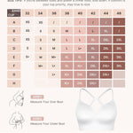 FeelinGirl Wireless Bra for Women with Supportive | Fixed Padded, No Wire, Comfortable Bralettes, Wide Band, Racerback with Lift, Soft Ribbed Texture, Older Women/Home/Out
