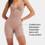 SPANX SPANXsculpt Power Series High-Waisted Mid-Thigh Short - Lightweight, All-Day Comfort - Core Control Shapewear - Cafe Au Lait - Medium