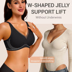 Gailife Womens Deep V Jelly Bras Wireless Mesh Comfortable Bralette Supportive No Underwire Bras Seamless Push Up Plunge Bra -BK,XL Midnight Black