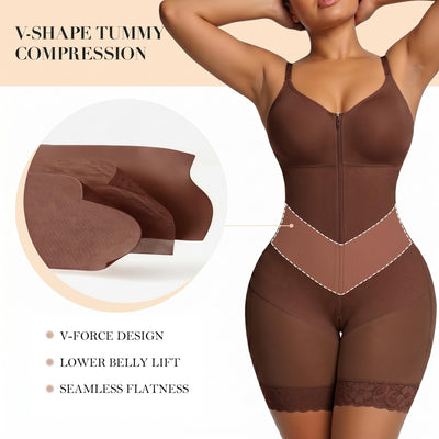 YIANNA V-Shaped Postpartum Fajas Colombianas Moldeadoras Enhanced Tummy Control Shapewear for Women Butt Lifter Faja Body Shaper,YA7567-Brown-L