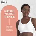 Bali Women's Comfort Revolution Shaping Wirefree Bra, White, Small