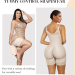 YIANNA Fajas Colombianas Moldeadoras Postpartum Shapewear Tummy Control for Women Full Body Shaper Butt Lifter Compression Garment with Zipper Crotch, YA7283-Beige-2XL