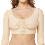BRABIC Upper Arm Shaper for Women Fajas Post Surgery Compression Sleeves Front Closure Bra Arm Lipo Shapewear Tops(Beige, Large)