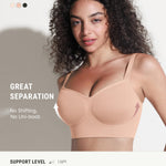 FeelinGirl Bralettes for Women Seamless No Underwire Unpadded Bra Nude Small