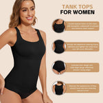 JOYSHAPER Women's Shapewear Tops for Tummy Control Shapewear Camisole Tanks Square Neck Compression Tank Tops Body Slimmer Cami Shaper Black 3XL