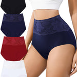 SIONCY Tummy Control Underwear High Waisted Seamless Womens Underwear Postpartum Full Coverage No Show Breathable Ladies Panties Mutipack, Color A, L