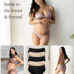 Kindred Bravely Under the Belly Bikini Maternity Underwear for Women and Postpartum Underwear 5 Pack (Assorted Pastels, Medium)