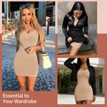 MISS MOLY Strapless Shapewear Dress Slip for Women Built in Bra Seamless Full Slip under Dress Tummy Control Body Shaper Tube Dress Smoother with Removable Pads Nude Small