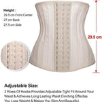 YIANNA Womens Waist Trainer Underbust 25 Steel Boned Sports Fitness Workout Hourglass Body Shaper Weight Loss, YA1210-Beige-M