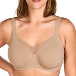 HSIA Minimizer Bras for Women Plus Size, Full Coverage Coolcomfort T Shirt Unlined Bra with Underwire for Heavy Breast, Taupe 34C