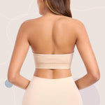 Finduself Strapless Bras for Women Non-Slip Padded Bandeau Bra Wireless Tube Top Bra Including Clear Straps
