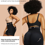 SHAPELLX Shapewear Tummy Control Fajas Colombianas Moldeadoras Butt Lifting Shapewear Shorts For Women (Black,Large)