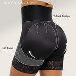 SHAPELLX Shapewear for Women Tummy Control High Waisted Body Shaper Shorts Butt Lifting Shapewear Higher Power Panties (Black, Large)