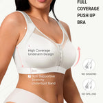 FeelinGirl Breast Augmentation Post Op Bra After Breast Surgery Support Compression Bras White Large