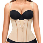Nebility Waist Trainer for Women Corset Shapewear Tummy Control Faja Body Shaper Waist Cincher with Adjustable Strap(Beige,Small)
