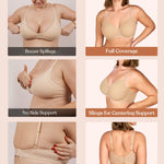 HSIA Minimizer Bra for Women - Air Mesh T-Shirt Full Coverage Seamless Bra Plus Size Underwire Padded Bra for Large Bust Light Beige